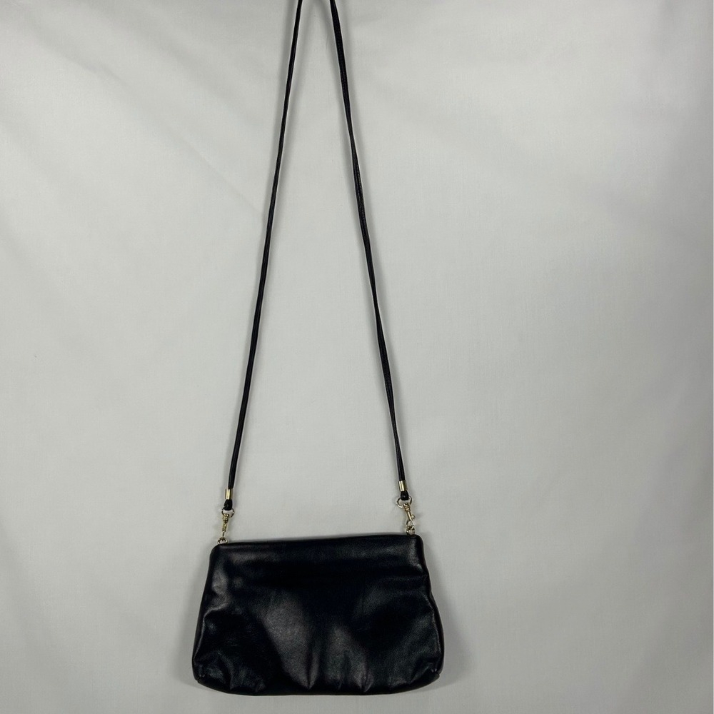 Vintage Valerie's Handbags Black Leather Crossbody Bag – Made in USA Clutch